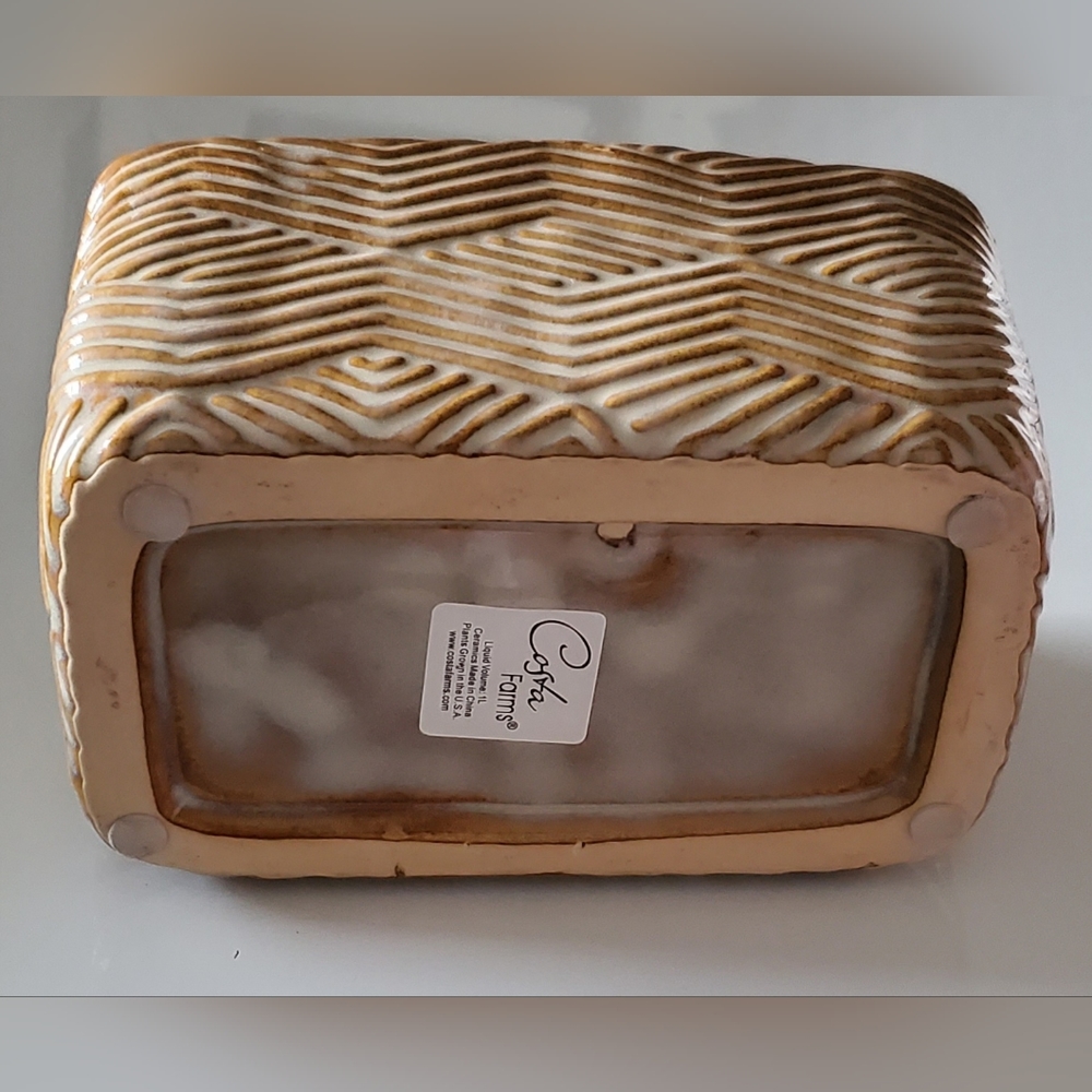Brown & Taupey Ceramic Planter NOT Vintage - Picture 7 of 9